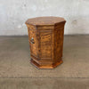 Vintage Burl Octagon Cabinet Side Table