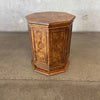 Vintage Burl Octagon Cabinet Side Table