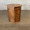 Vintage Burl Octagon Cabinet Side Table