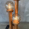 Vintage Oak Cactus Lamp