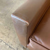 Vintage Nicos Zographos Style Leather Club Chair With Polished Aluminum Base