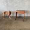 Mid Century Teak Extendable Table on Wheels