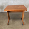 Mid Century Teak Extendable Table on Wheels