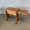 Mid Century Teak Extendable Table on Wheels