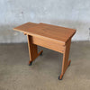 Mid Century Teak Extendable Table on Wheels