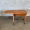 Mid Century Teak Extendable Table on Wheels