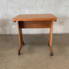 Mid Century Teak Extendable Table on Wheels