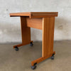 Mid Century Teak Extendable Table on Wheels