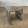 Mid Century Chrome Slatted Side Table