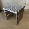 Mid Century Chrome Slatted Side Table