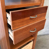 Vintage Plummer's Tall Teak 6 Shelve Scandinavian & 2 Drawer Shelving Unit