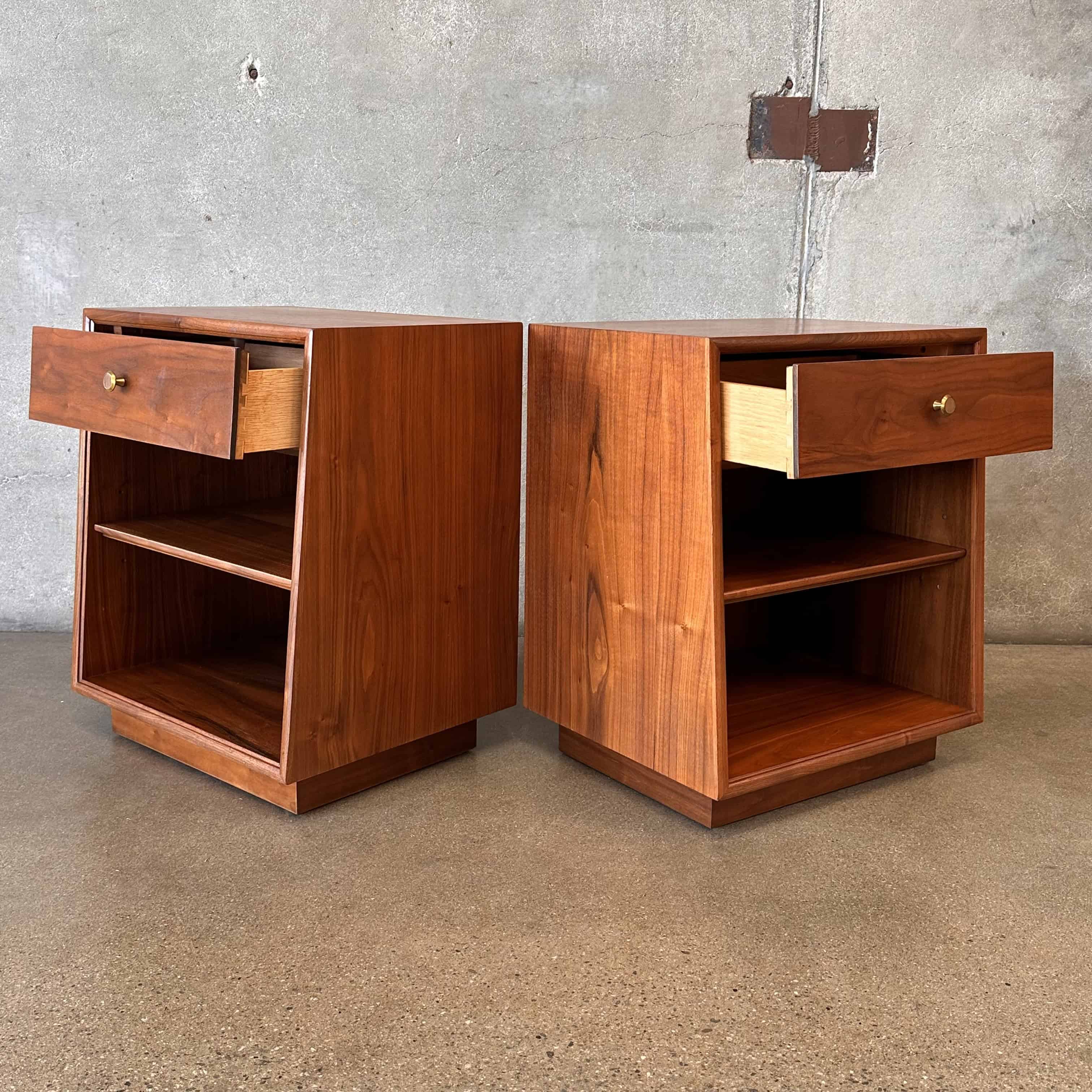 Mid 1960's Vintage Walnut Drexel Declaration End Table's Night Stands