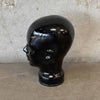 Vintage Black Glass Mannequin Head