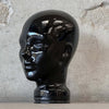 Vintage Black Glass Mannequin Head