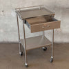 Vintage Stainless Steel Rolling Cart with Drawer