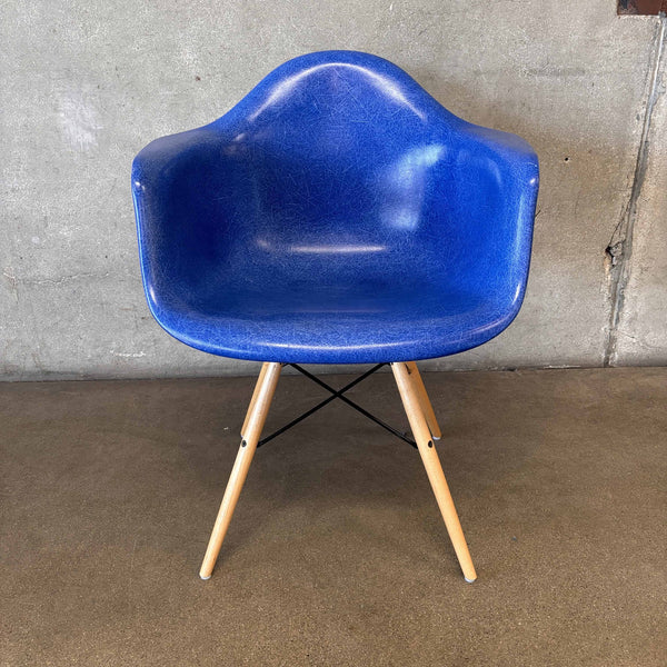 Mid Century Modern Blue Herman Miller Fiberglass Arm Chair #1