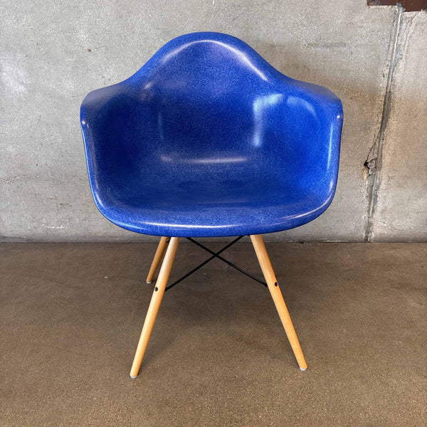 Mid Century Modern Blue Herman Miller Fiberglass Arm Chair #2