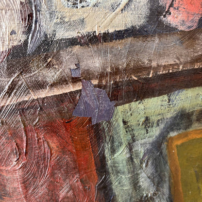 Mid Century Modern Expressionist Art Oil Painting