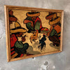 1930s Mexican Folk Art Painting On Board - Signed "D. Valez"