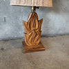 Mid Century Carved Cala Lily Lamp