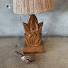 Mid Century Carved Cala Lily Lamp