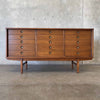 Mid Century Modern Walnut Nine Drawer Dresser