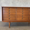 Mid Century Modern Walnut Nine Drawer Dresser