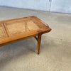 Mid Century Walnut & Cane Bench