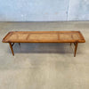 Mid Century Walnut & Cane Bench