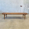 Mid Century Walnut & Cane Bench