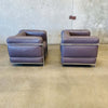 Pair of Bauhaus Style Le Corbusier LCZ Chrome & Leather Club Chairs