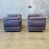 Pair of Bauhaus Style Le Corbusier LCZ Chrome & Leather Club Chairs