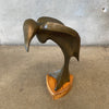 California Studio Cast Bronze Bird Sculpture 1980s