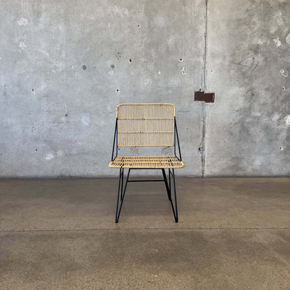Modern Iron & Jute Accent Chair