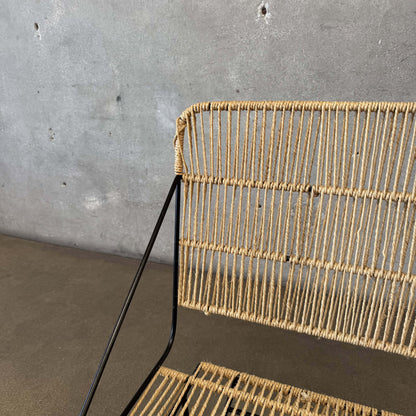 Modern Iron & Jute Accent Chair