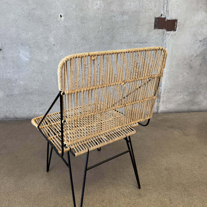 Modern Iron & Jute Accent Chair