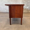 Mid Century Modern Eight Foot Walnut Desk With Eight Drawers