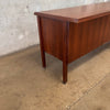 Mid Century Modern Eight Foot Walnut Desk With Eight Drawers