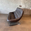 Percival Lafer Earth Sofa With Original Leather & New Suede Back