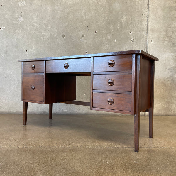 Mid Century Modern Walnut Desk by Stanley