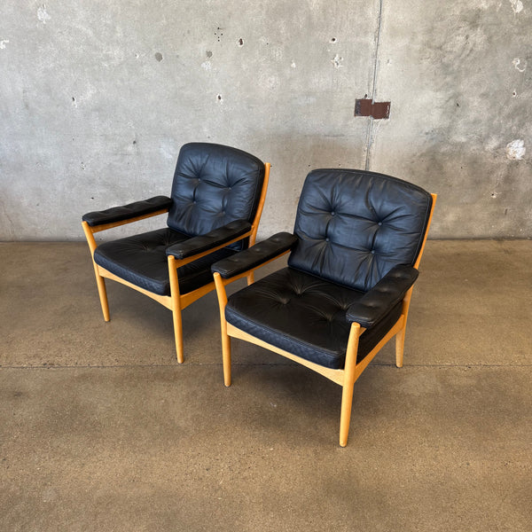 Pair of G-Mobel Sweden Lounge Chairs