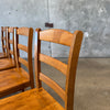 Set of 4 Italian Solid Oak Farmhouse Chairs