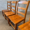 Set of 4 Italian Solid Oak Farmhouse Chairs