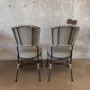 Olive and Cream Woven Cast Iron Patio Chairs #1