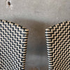 Olive and Cream Woven Cast Iron Patio Chairs #1