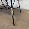 Olive and Cream Woven Cast Iron Patio Chairs #1