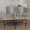 Olive and Cream Woven Cast Iron Patio Chairs #2