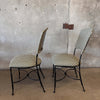 Olive and Cream Woven Cast Iron Patio Chairs #2