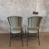 Olive and Cream Woven Cast Iron Patio Chairs #2