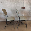 Olive and Cream Woven Cast Iron Patio Chairs #2